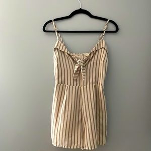 Vestique Beige Striped Romper